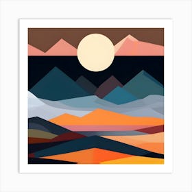 Abstract Landscape Sunset Art Print