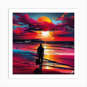 Sunset On The Beach 492 Art Print