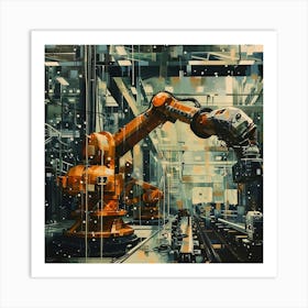 A Workflow Automation Oil Painting Illustration 1718669324 3 Art Print