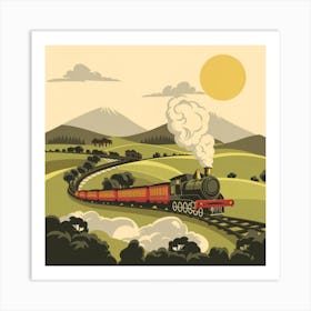 Vintage Steam Train Art Print