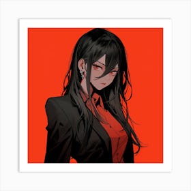 Anime Girl With Black Hair 1 Art Print