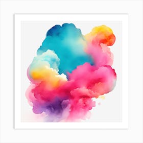 Colorful Ink Smoke Art Print