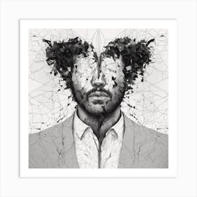 Man With A Broken Head Art Print