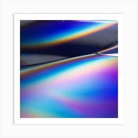 Close Up Of A Vibrant Holographic Pattern Shimmering With Iridescent Colors Against A Minimalist Ba (4) Art Print