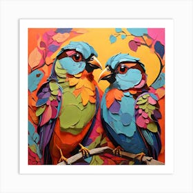 Birds On A Branch Art Print