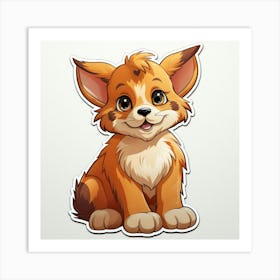 Cute Fox Sticker 3 Art Print