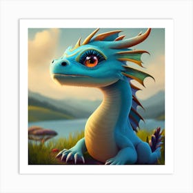 Blue Dragon Art Print