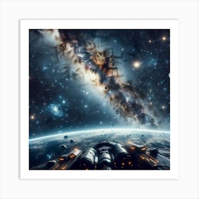 Spaceship In Space,Familiar Reflections,A Galaxy Far, Far Away... Closer Than You Think, Inspired by Vanishing Point perspective,star wars Art Print