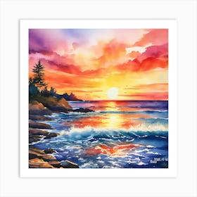 Sunset On The Beach 2 Art Print