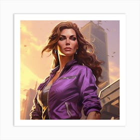 GTA Style Cindy Crawford Art Print