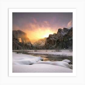 Sunrise Over Yosemite Valley Art Print