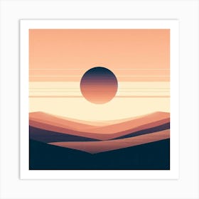 Sunset In The Mountains Art Print