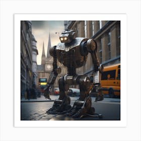 Robot In The City 90 Art Print