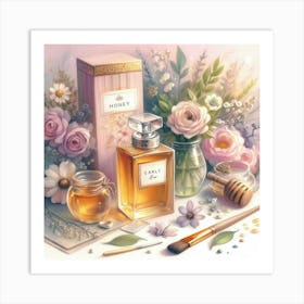 Bottle of perfume illustration Art Print