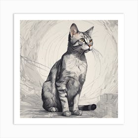 Cat In A Tunnel Art Print