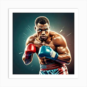 Boxer In Action Art Print