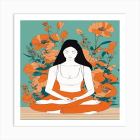 Meditating Woman Art Print