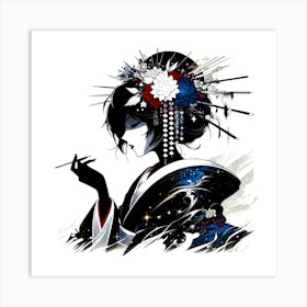 Creative Geisha Illustration 90 Art Print