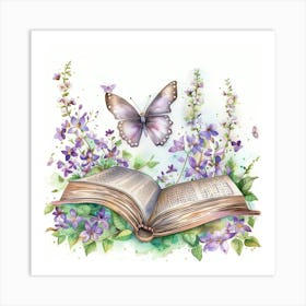 Open Book With Butterfly Art Print