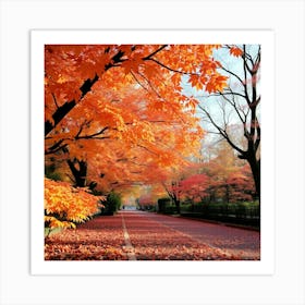 Autumn Leaves In The Park Art Print