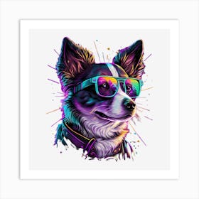 Corgi In Sunglasses Art Print