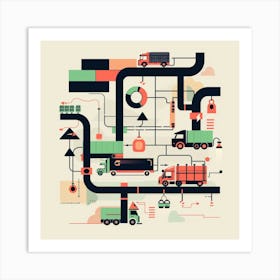 Truck In A Factory Art Print