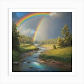 Rainbow Over The River Art Print 1 Art Print