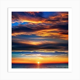 Sunset Over The Ocean 118 Art Print