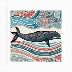 Whale In The Ocean Art Print