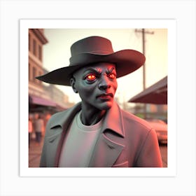 Man In Hat Art Print