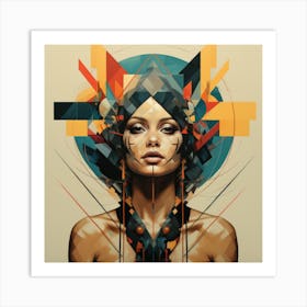 Geometric Argentinian Woman 01 Art Print