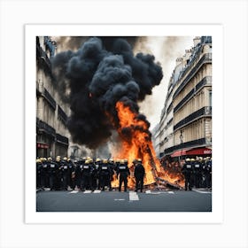 Riots In Paris Art Print