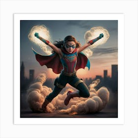 A Striking Illustration Of A Young Superhero Super Hf78rutrnij5rf992sksw Qgzvjg1bqa2mpy5vfbdnrg Art Print