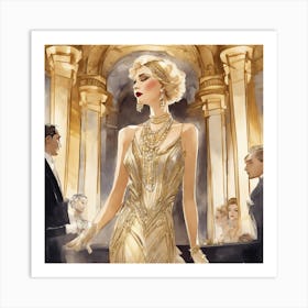 Art deco fashion magazine cover 4 Art Print