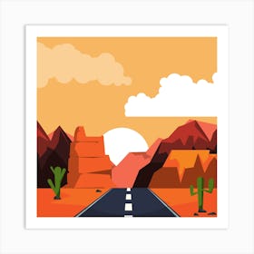 Road In The Desert. Art Print