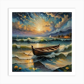 Boat In The Sea Art Print