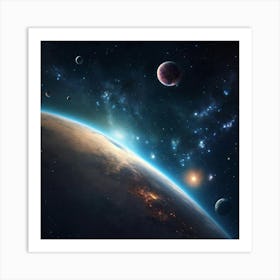 Planets In Space 1 Art Print