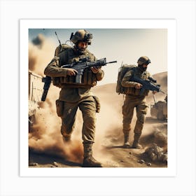 Soldiers In The Desert Art Print