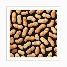 Peanuts On A Black Background 1 Art Print