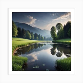 Lake In The Mountains 3 Art Print