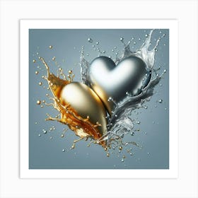 Two Hearts In Water Art Print