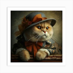 Cat In Hat Art Print