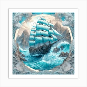 Ship in peril Art Print