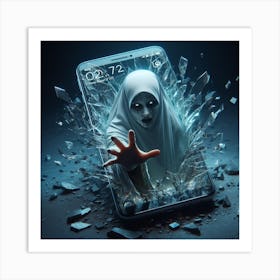 Ghost In The Phone Art Print