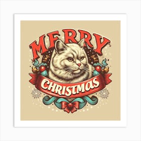 Merry Christmas Cat 9 Art Print