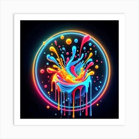 Neon Paint Splash Poster