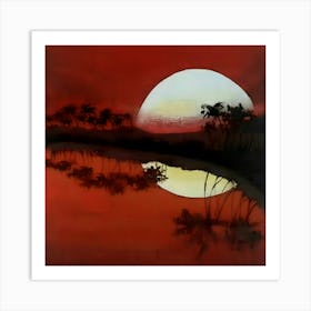 Sunset On The Lake Art Print