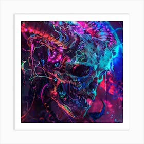 Psychedelic Skull 21 Art Print