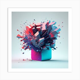 3d Illustration Of A Colorful Explosion Art Print