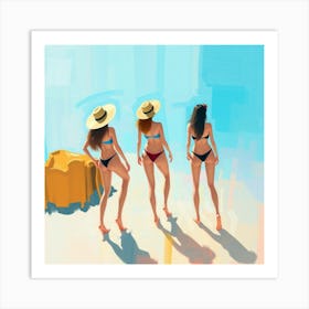 Three Women In Bikinis 1 Art Print